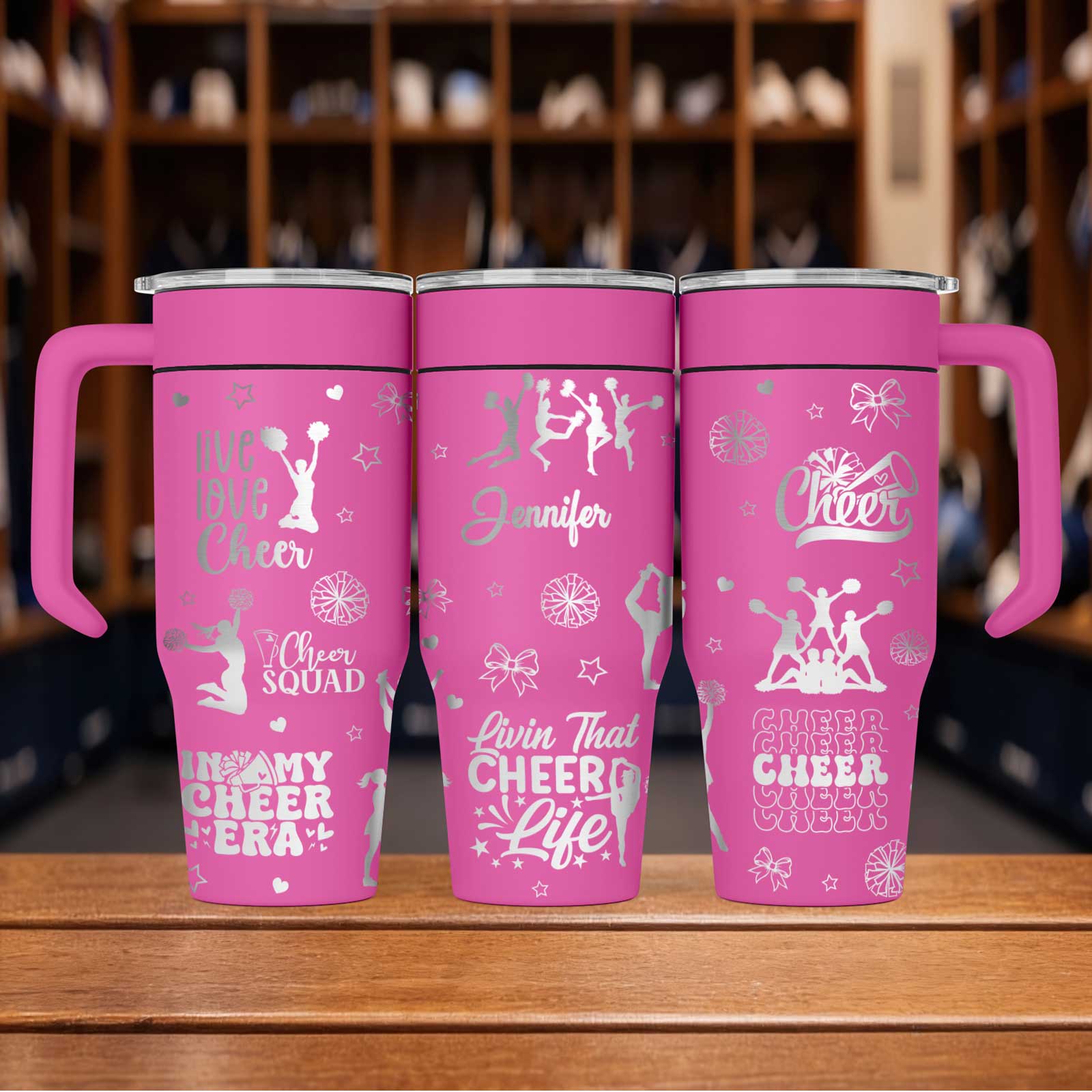 Cheerleader 30oz Custom Engraved Stainless Steel Tumbler Free Name - Image 2
