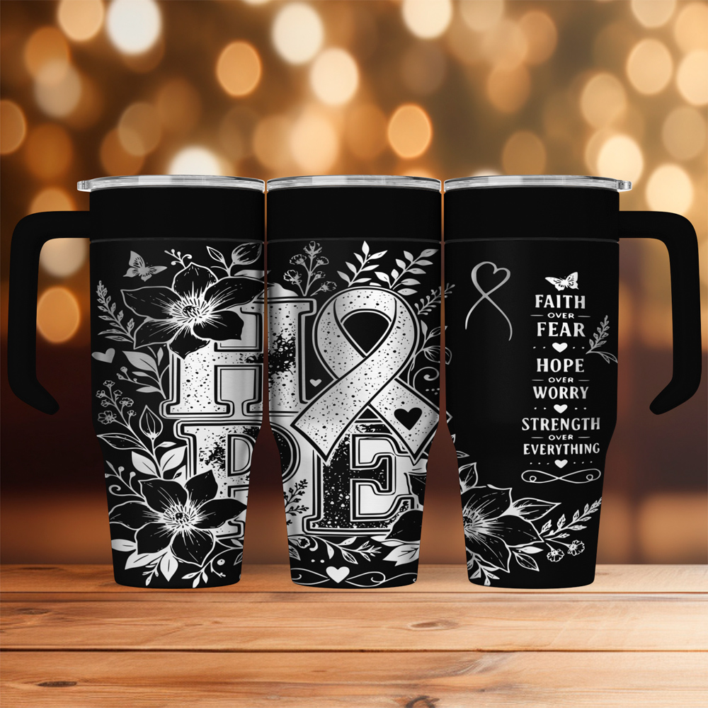 Breast Cancer Awareness Custom Laser Engraved Tumbler - Image 2